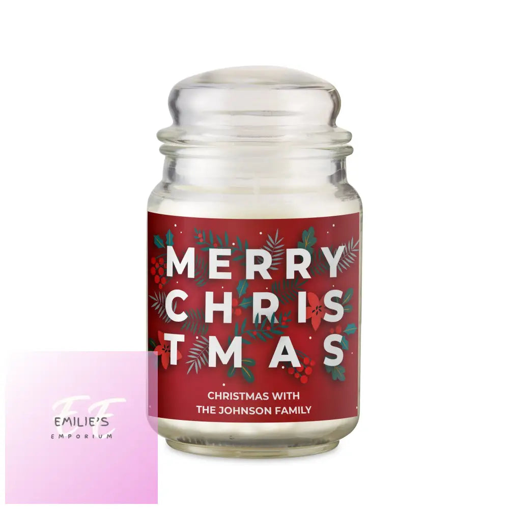 Personalised Christmas Large Scented Jar Candle