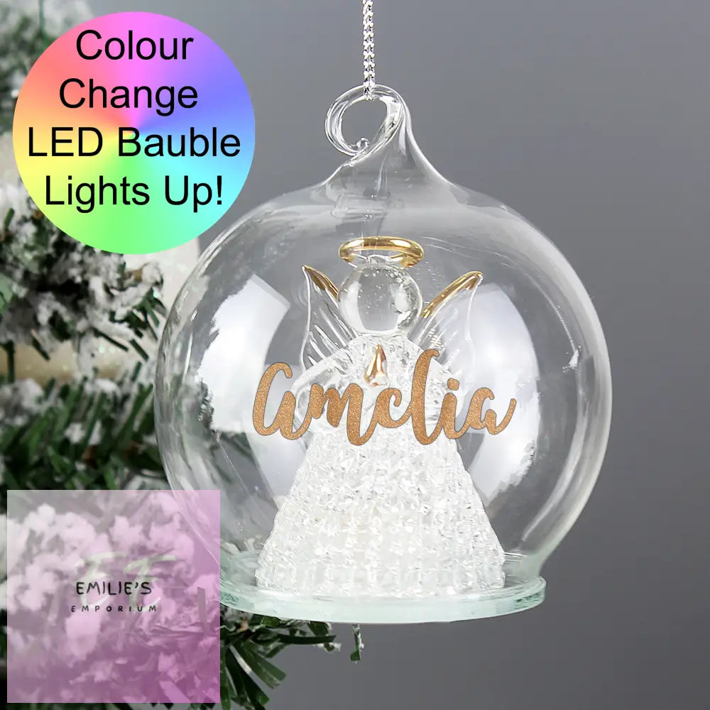 Personalised Christmas Led Angel Bauble