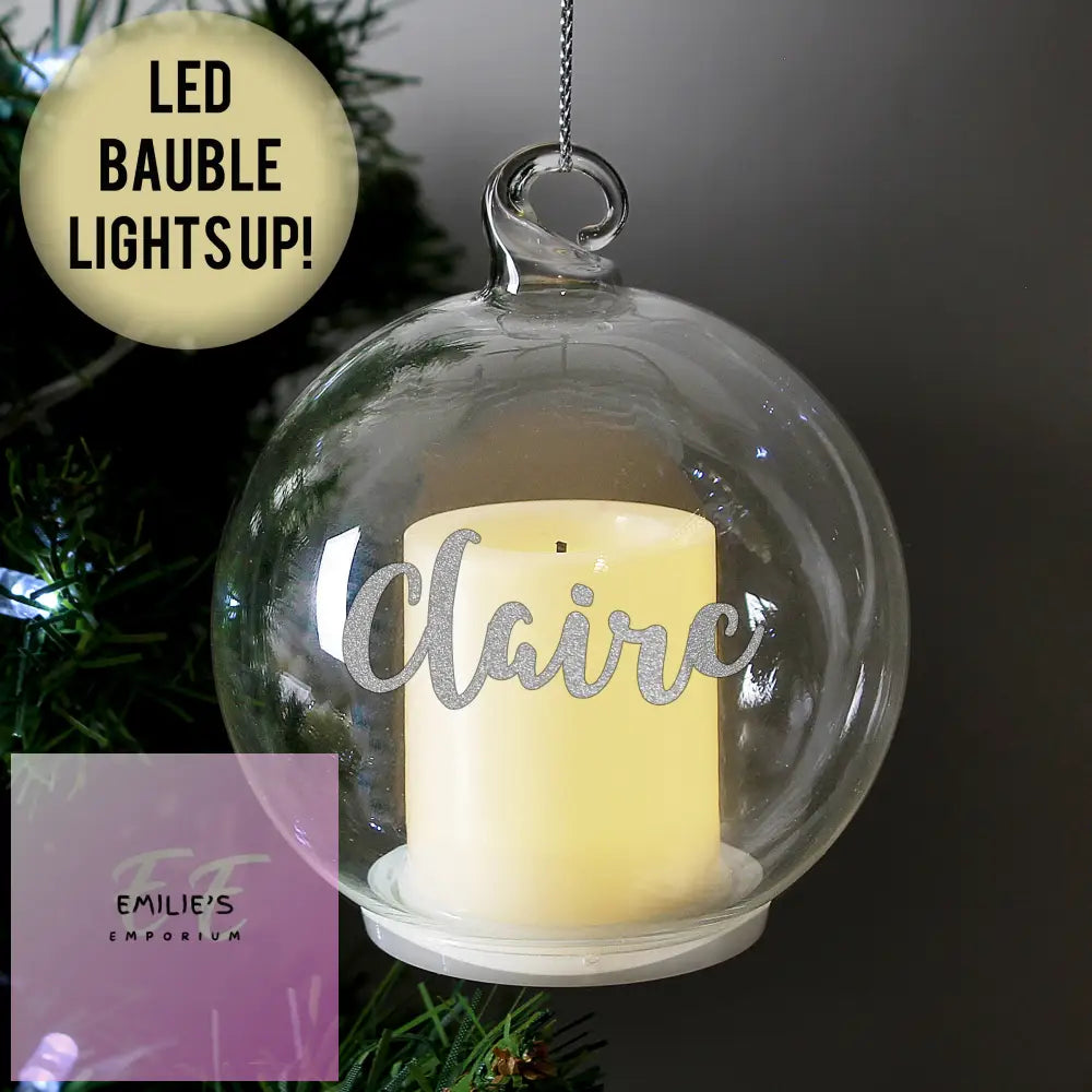 Personalised Christmas Led Candle Bauble