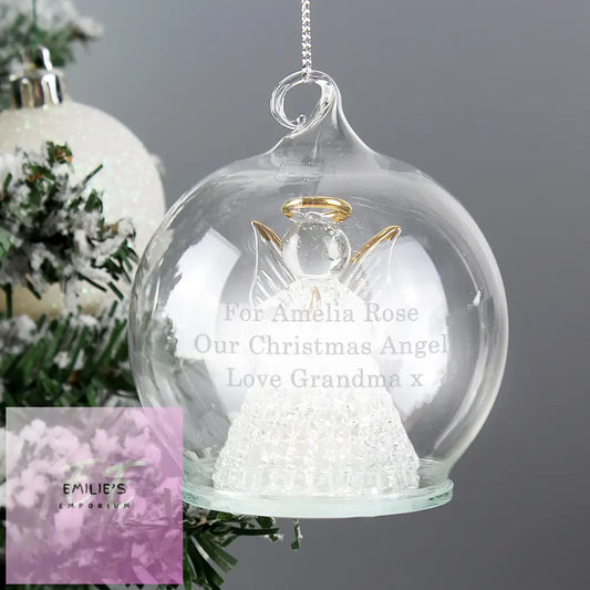 Personalised Christmas Message Led Angel Bauble