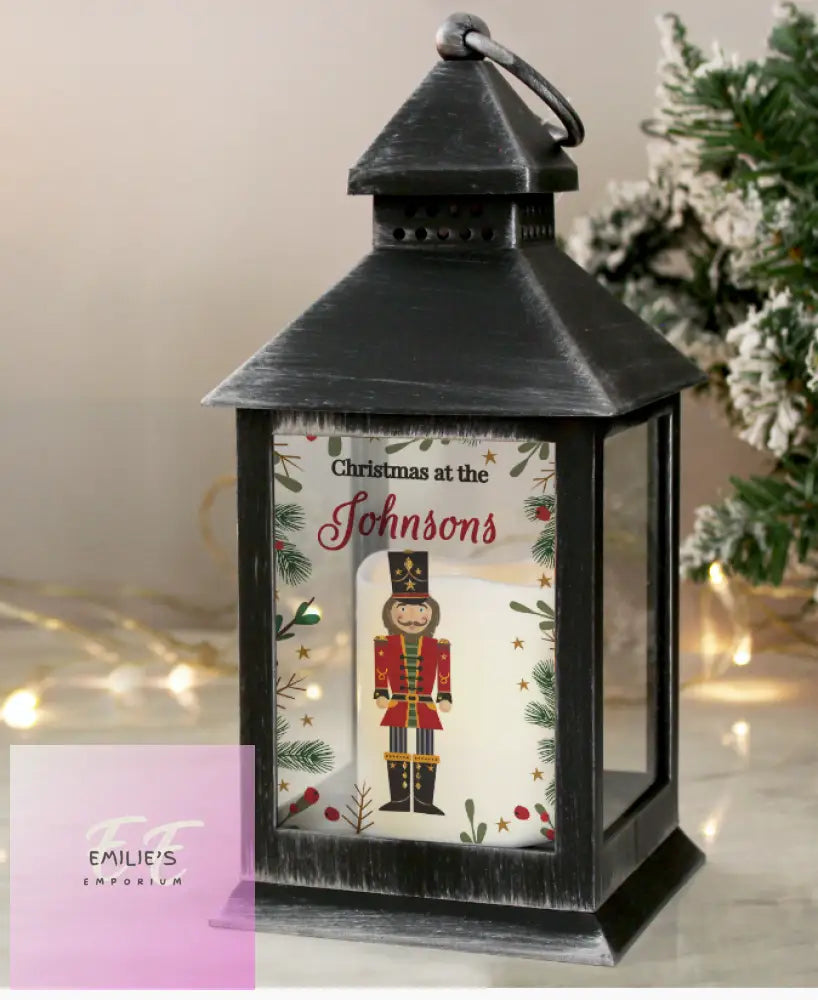 Personalised Christmas Nutcracker Black Lantern