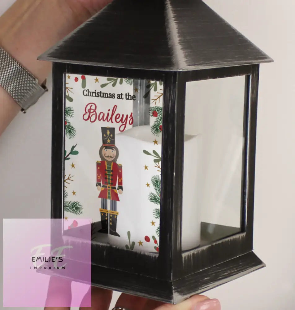 Personalised Christmas Nutcracker Black Lantern