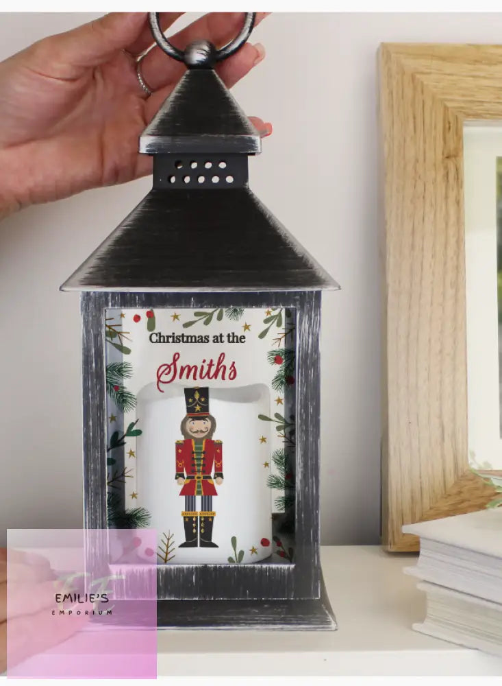 Personalised Christmas Nutcracker Black Lantern