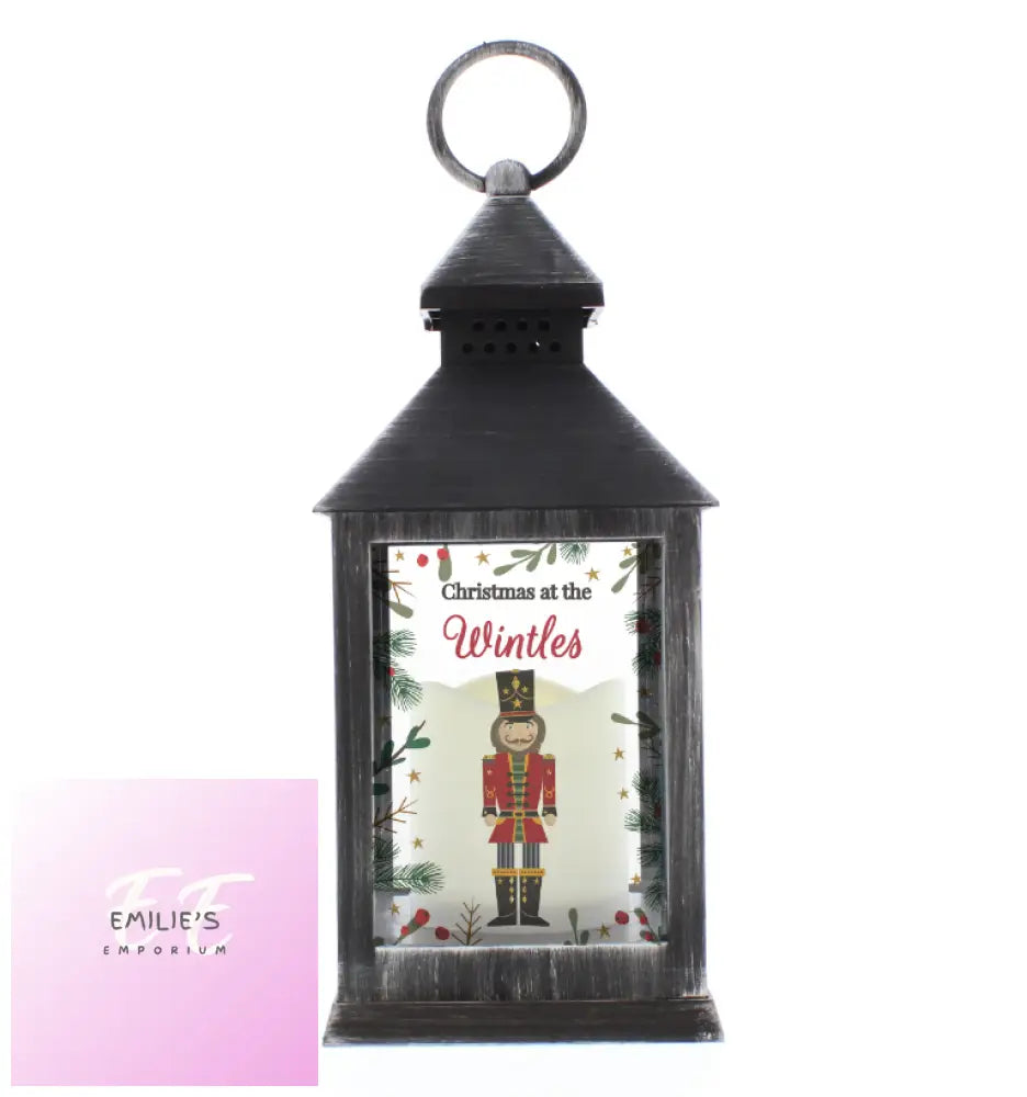 Personalised Christmas Nutcracker Black Lantern