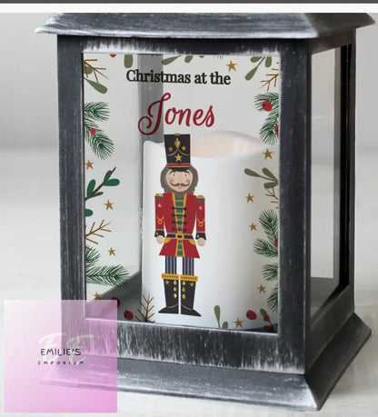 Personalised Christmas Nutcracker Black Lantern