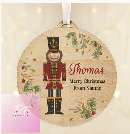 Personalised Christmas Nutcracker Wooden Bauble