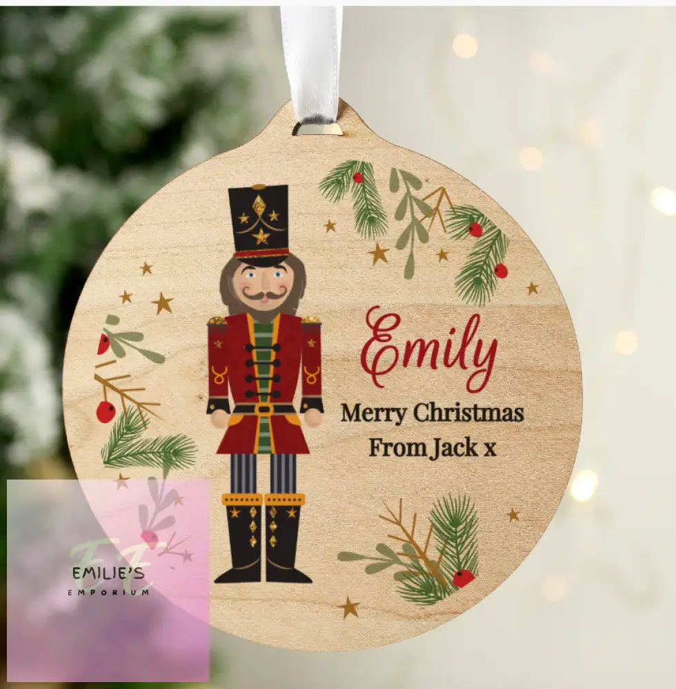 Personalised Christmas Nutcracker Wooden Bauble