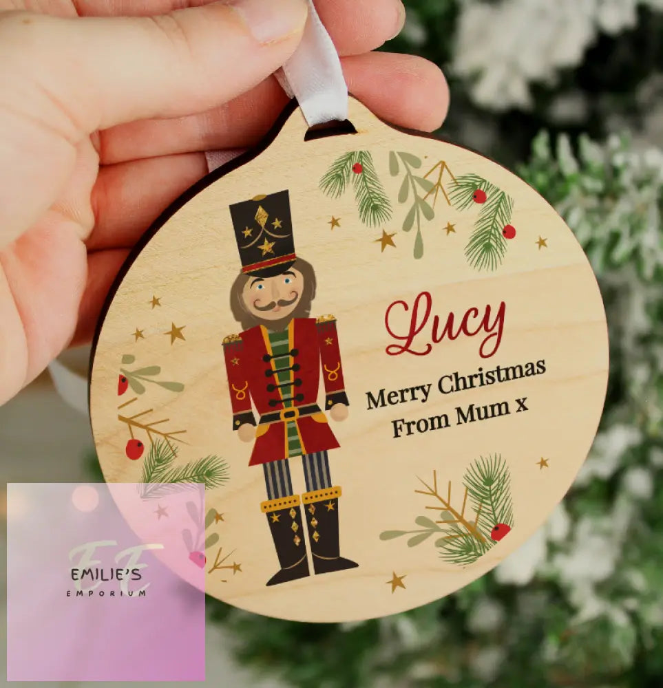 Personalised Christmas Nutcracker Wooden Bauble