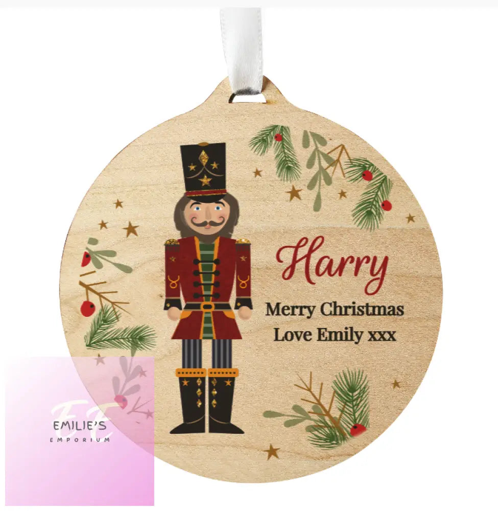 Personalised Christmas Nutcracker Wooden Bauble