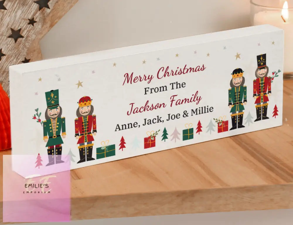 Personalised Christmas Nutcracker Wooden Mantel Ornament