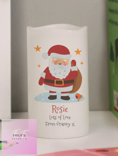 Personalised Christmas Santa Led Candle