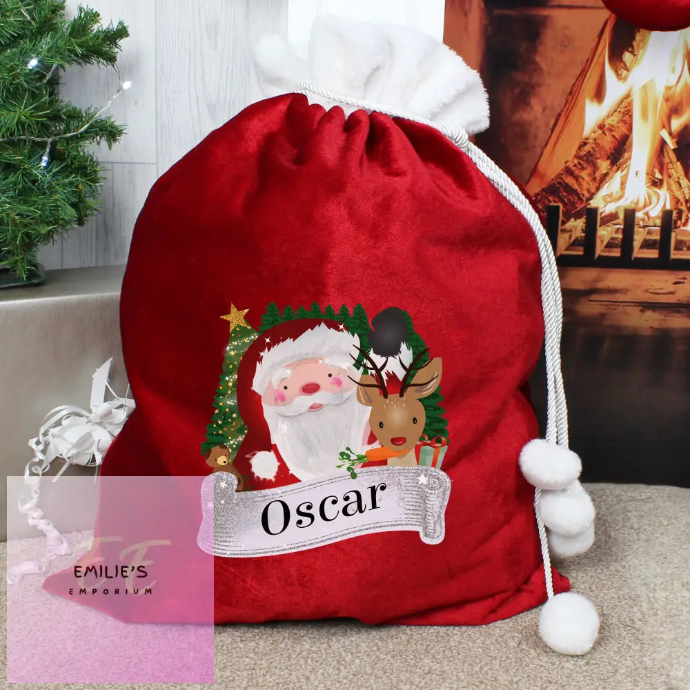 Personalised Christmas Santa Red Sack