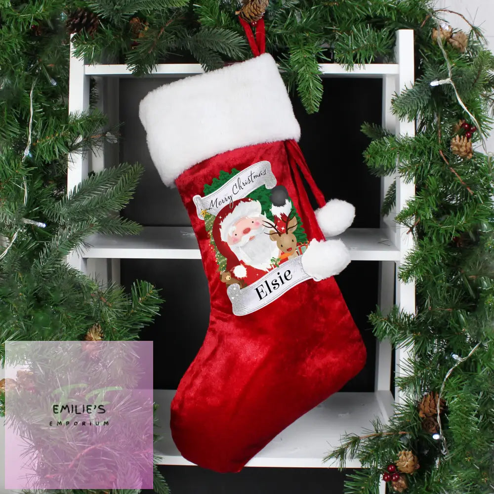 Personalised Christmas Santa Red Stocking