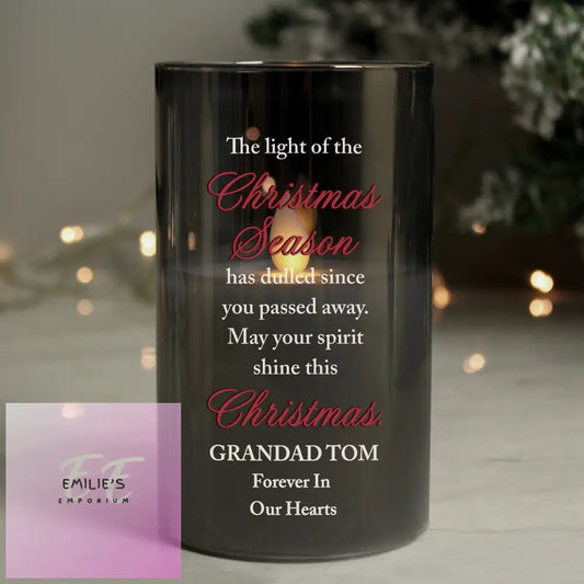 Personalised Christmas Season Memorial Smoked Led Candle