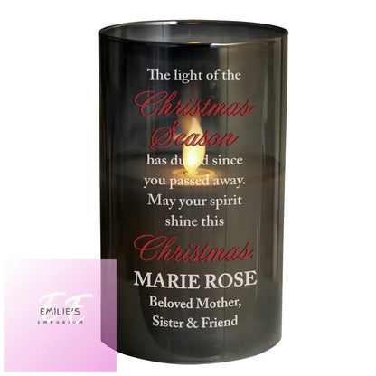 Personalised Christmas Season Memorial Smoked Led Candle