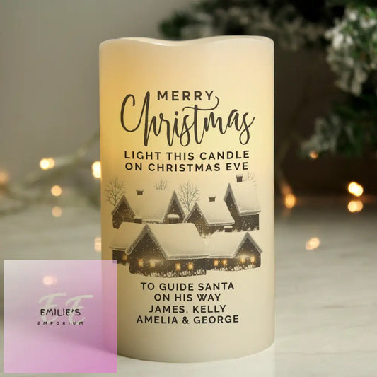 Personalised Christmas Town Led Candle