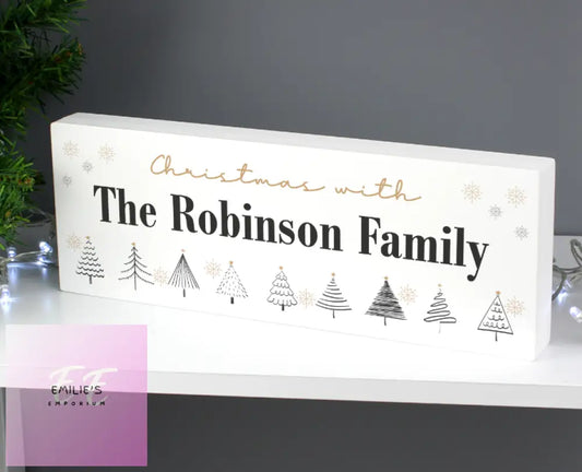 Personalised Christmas Tree Wooden Mantel Ornament