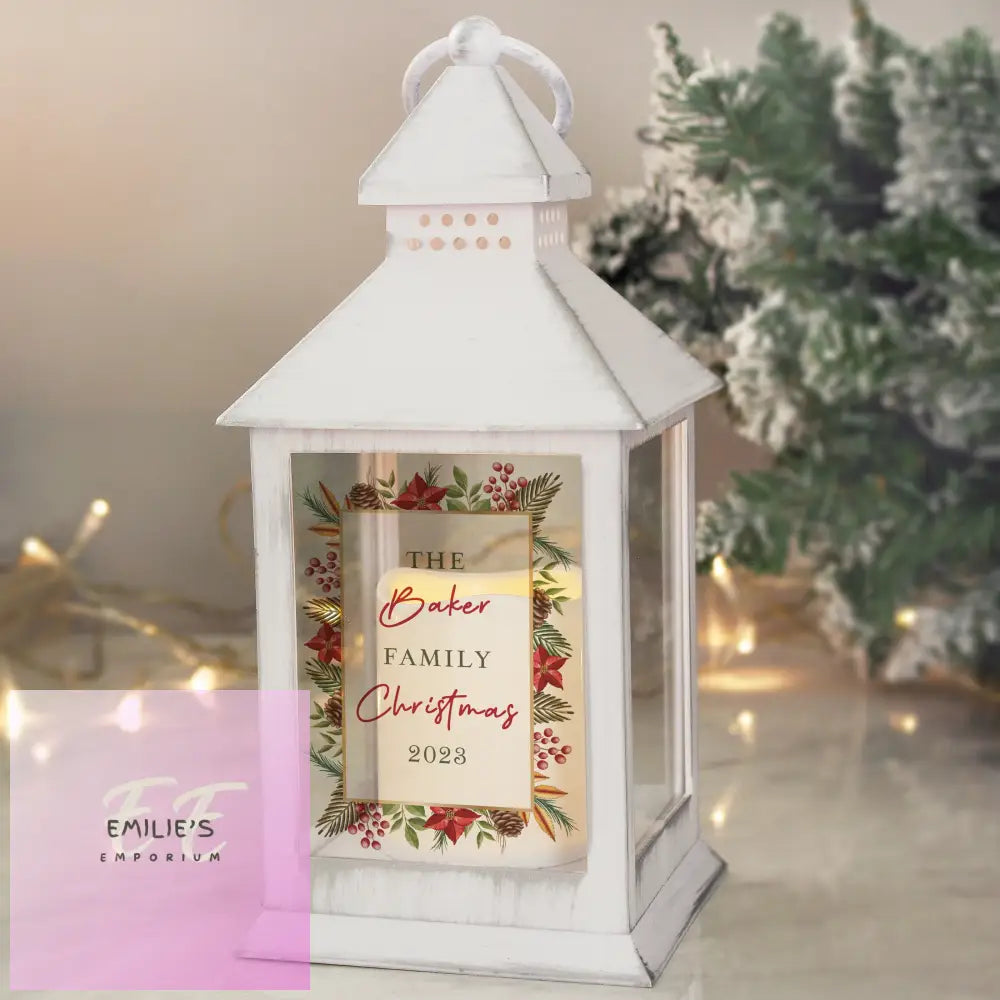 Personalised Christmas White Led Lantern