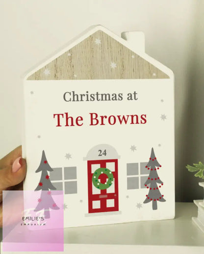 Personalised Christmas Wooden House Ornament