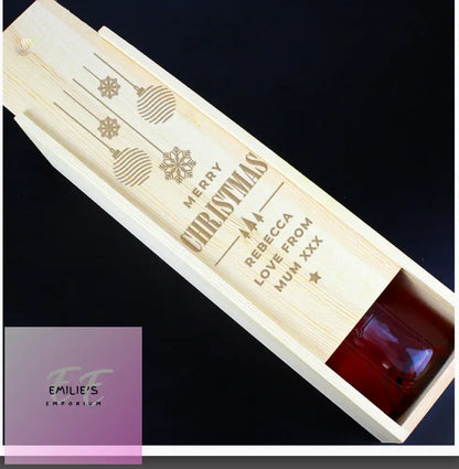 Personalised Christmas Wooden Wine Box