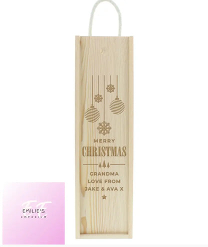 Personalised Christmas Wooden Wine Box