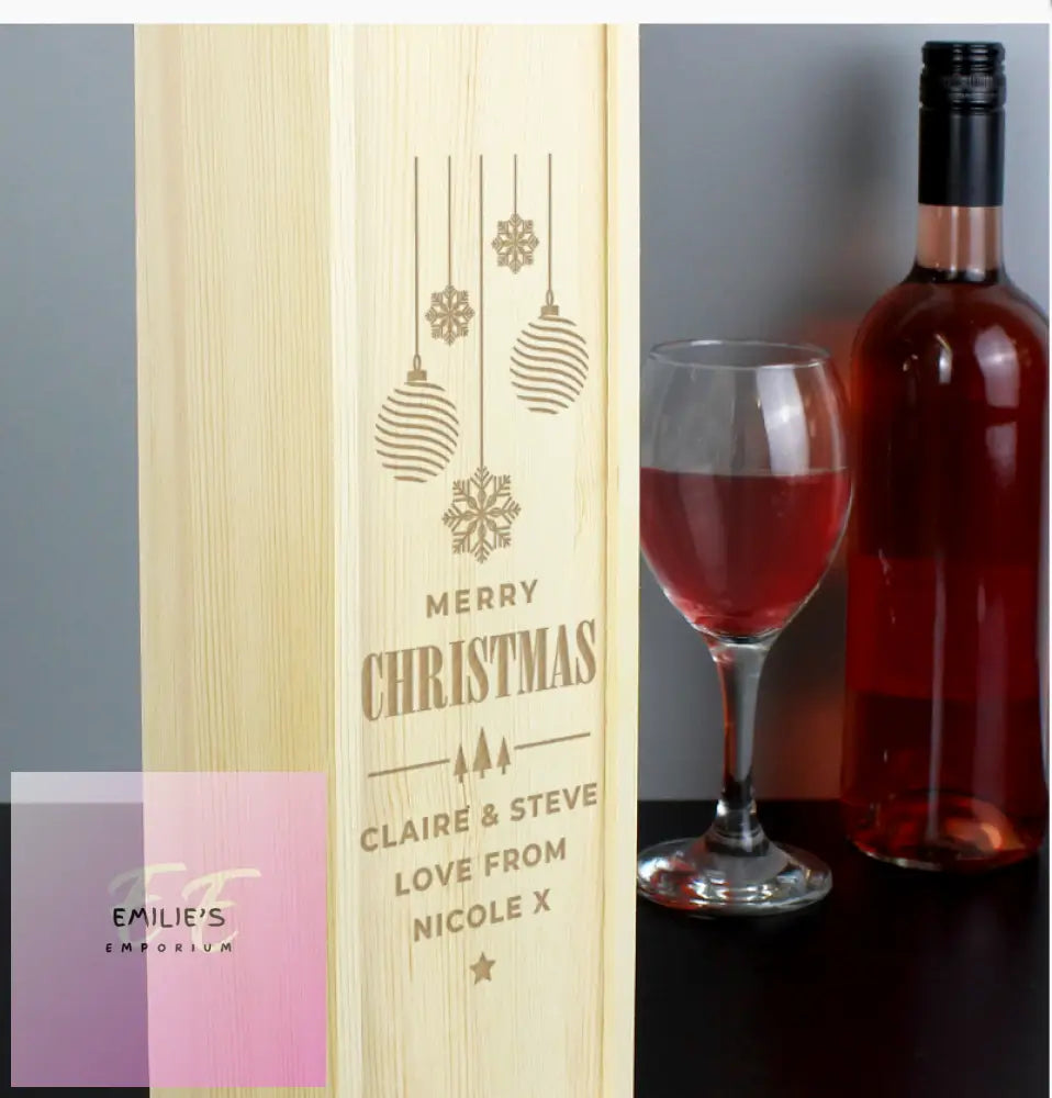 Personalised Christmas Wooden Wine Box