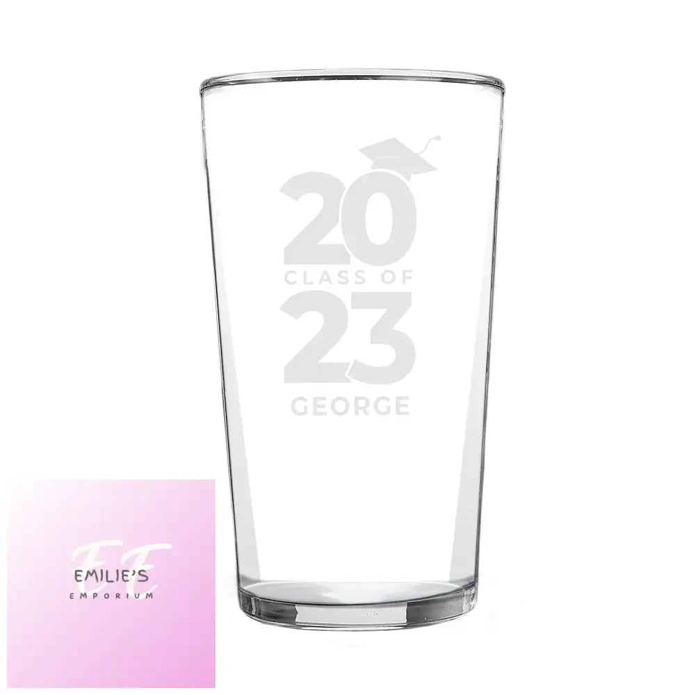 Personalised Class Of Graduation Pint Glass Glass