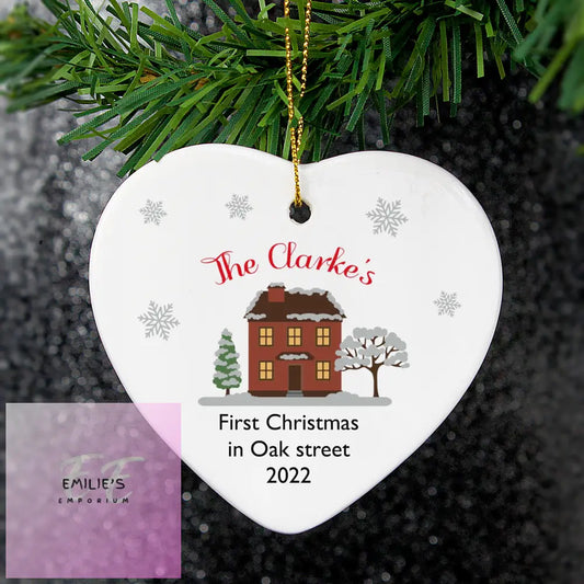 Personalised Cosy Christmas Ceramic Heart Decoration