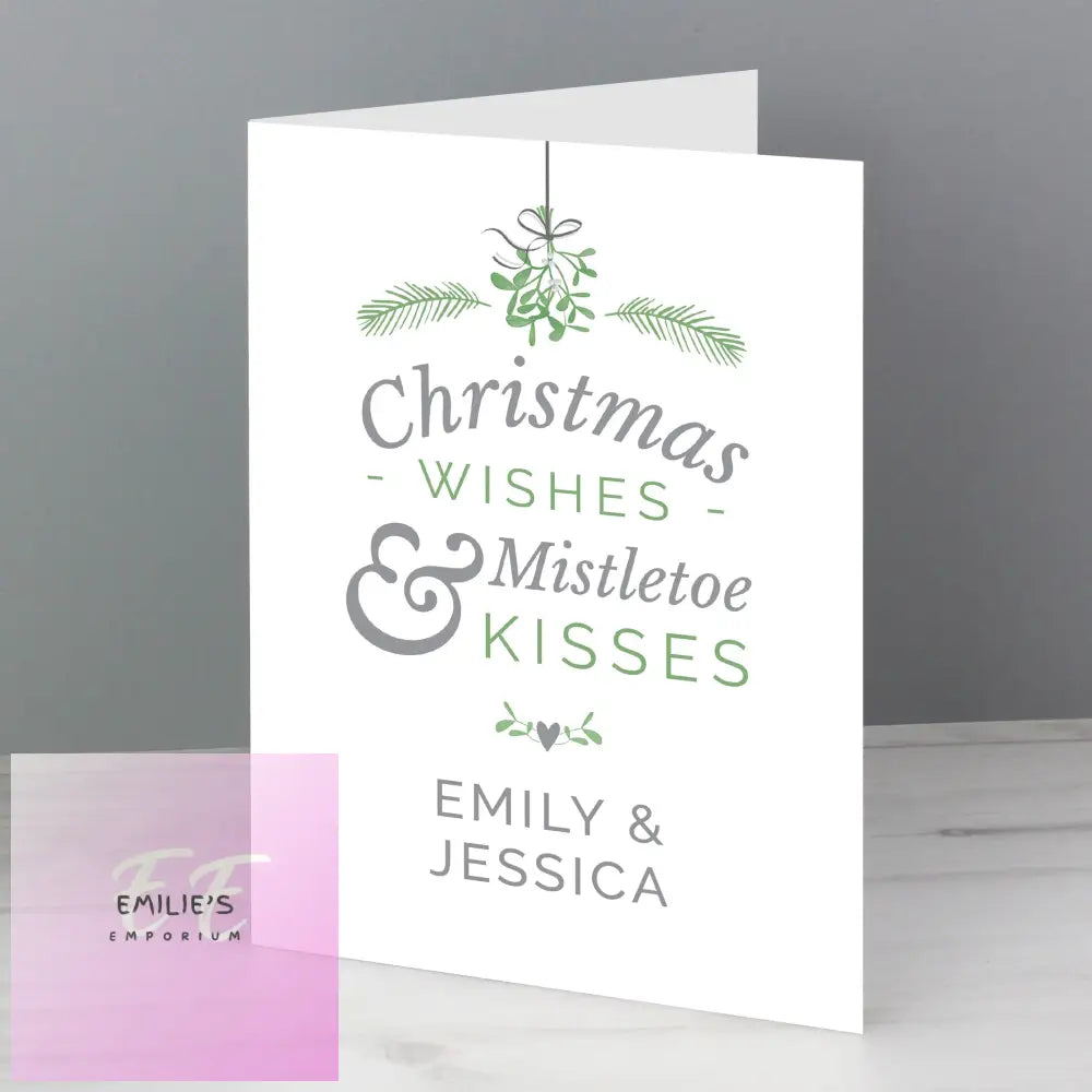 Personalised Couples Mistletoe Card