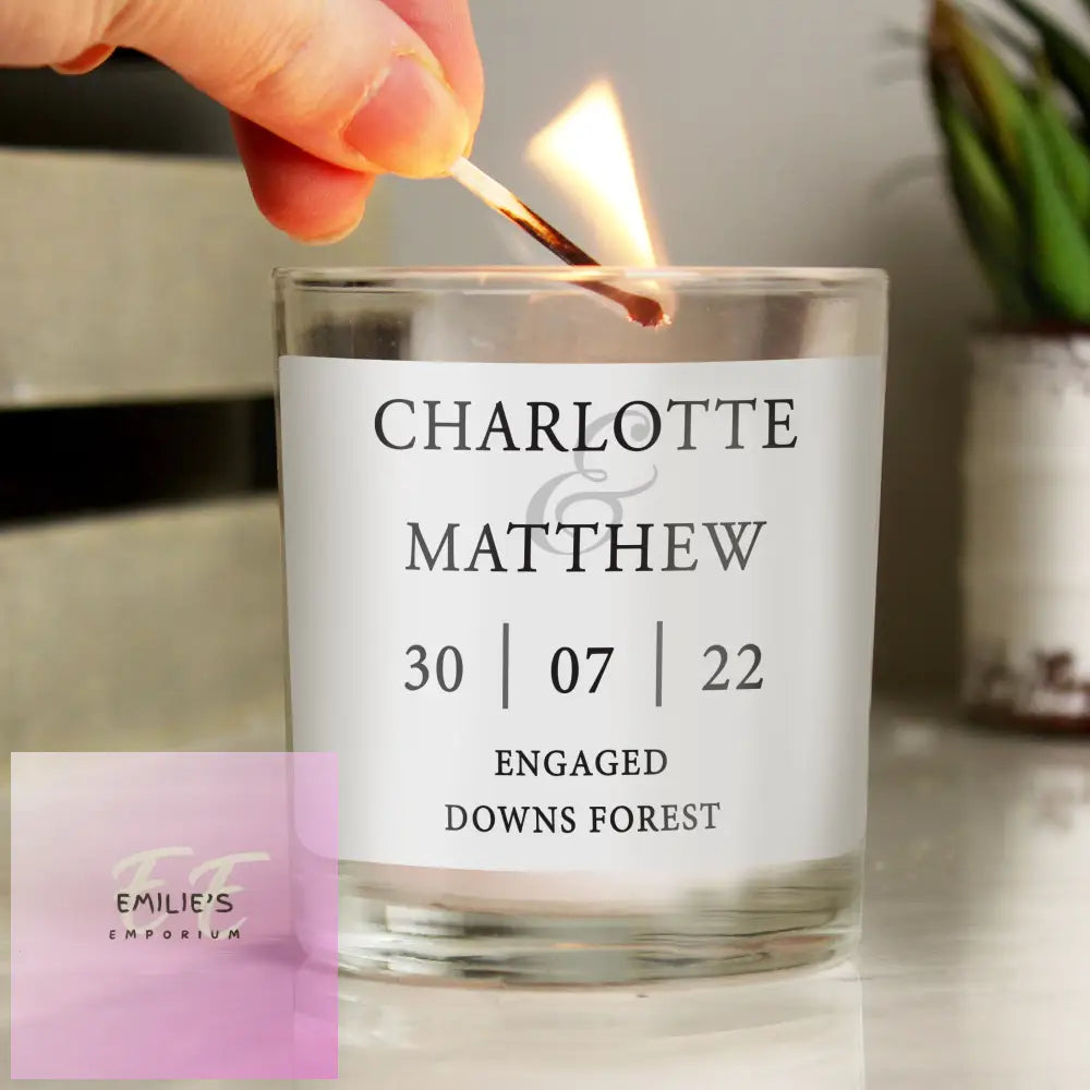 Personalised Couples Scented Jar Candle