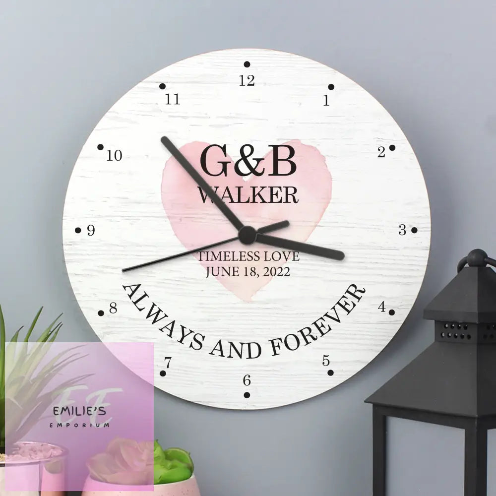 Personalised Couples Wooden Clock