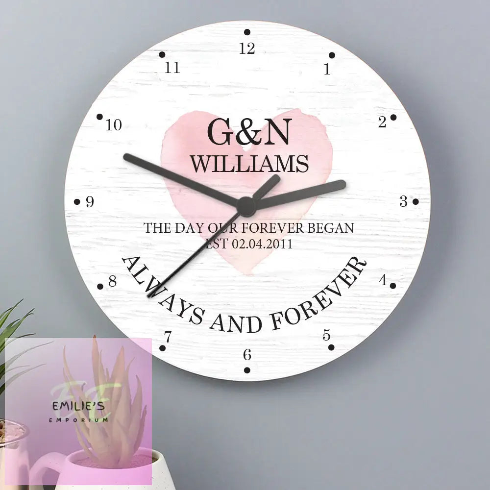 Personalised Couples Wooden Clock