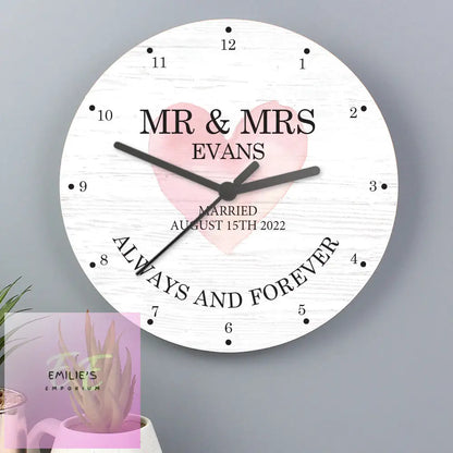 Personalised Couples Wooden Clock