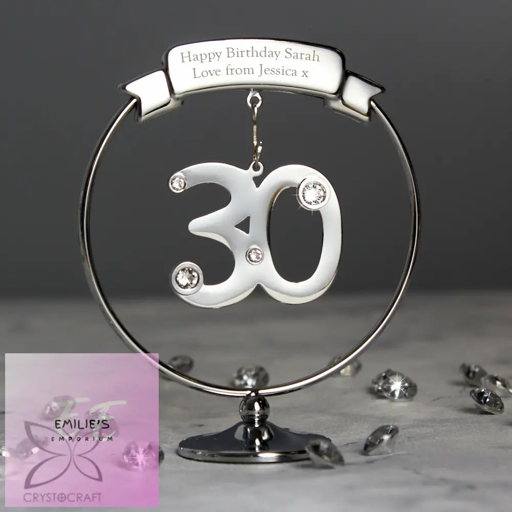 Personalised Crystocraft 30Th Celebration Ornament
