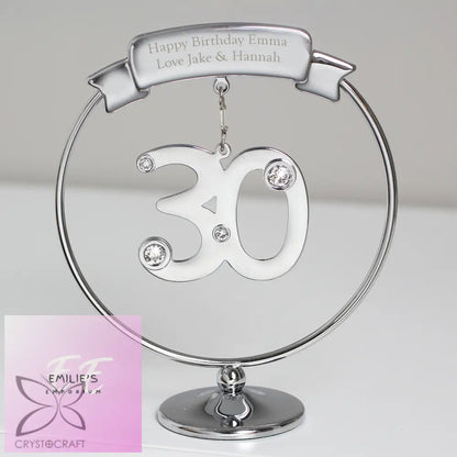 Personalised Crystocraft 30Th Celebration Ornament