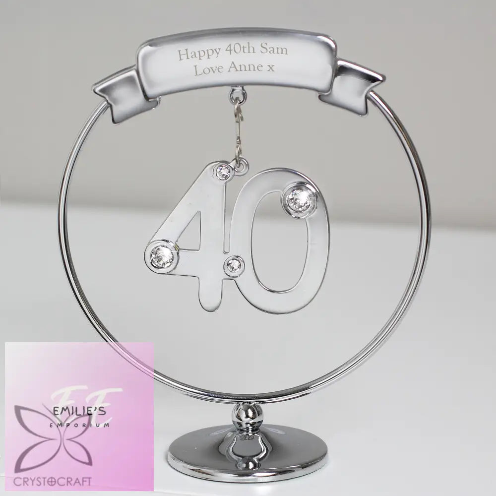 Personalised Crystocraft 40Th Celebration Ornament