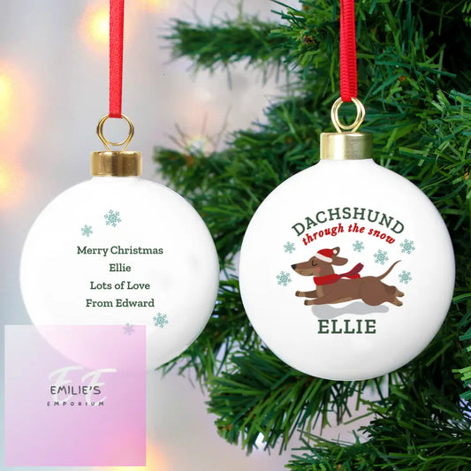 Personalised Dachshund Through... Bauble