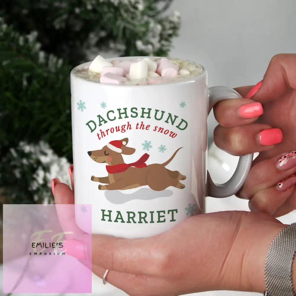 Personalised Dachshund Through... Christmas Mug