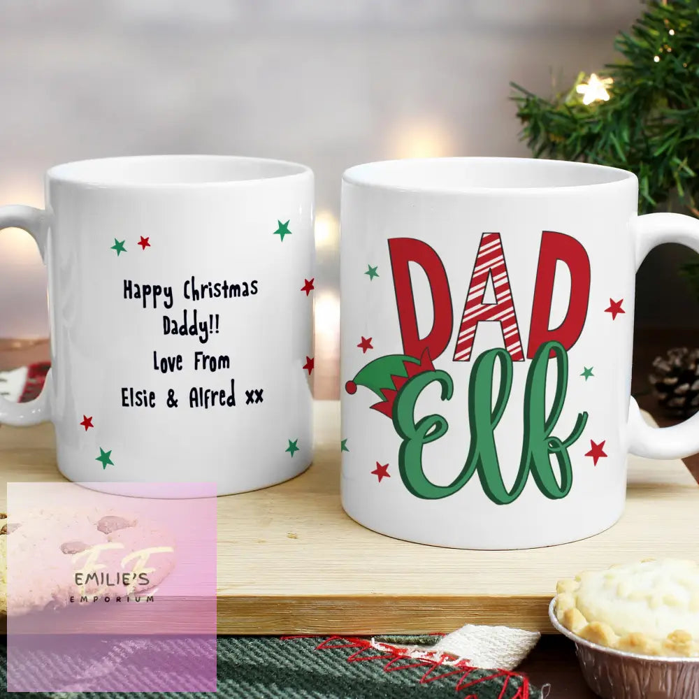 Personalised Dad Elf Mug