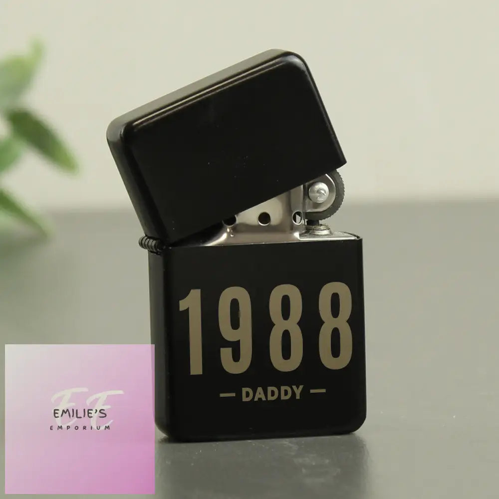 Personalised Date & Name Black Lighter Lighter