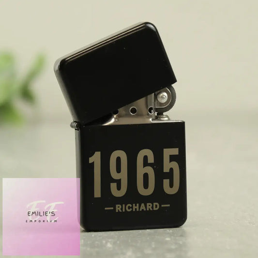 Personalised Date & Name Black Lighter Lighter
