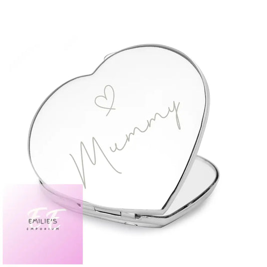 Personalised Diamante Heart Compact Mirror