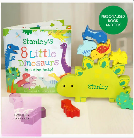 Personalised Dinosaur Book & Stacking Toy