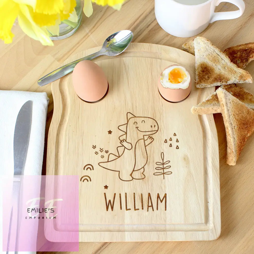 Personalised Dinosaur Egg & Toast Board