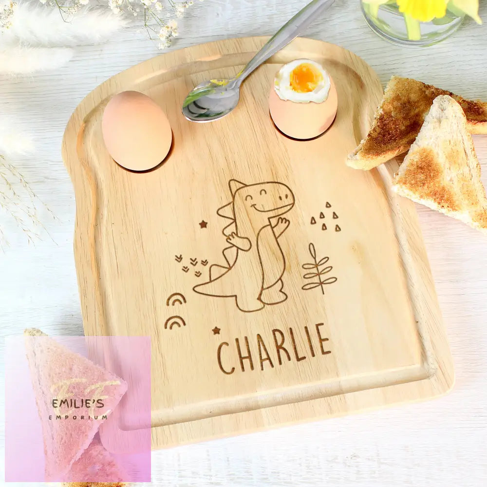 Personalised Dinosaur Egg & Toast Board