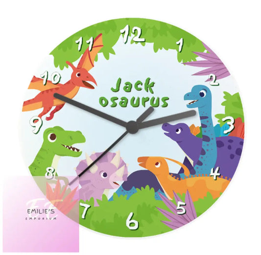 Personalised Dinosaur Wooden Childrens Clock