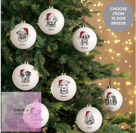 Personalised Dog Breed Christmas Bauble