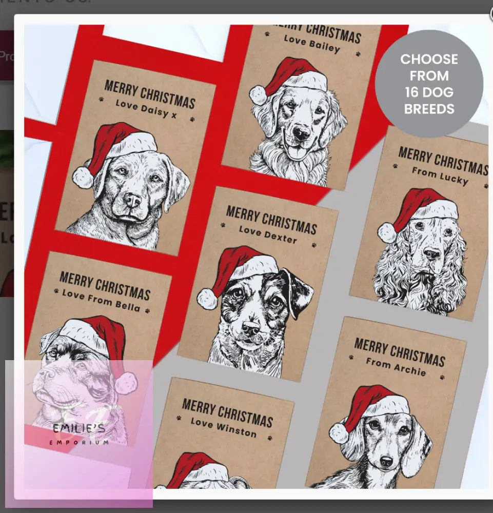 Personalised Dog Breed Christmas Card