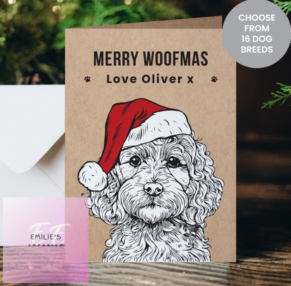 Personalised Dog Breed Christmas Card