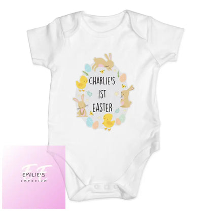 Personalised Easter Bunny & Chick Baby Vest